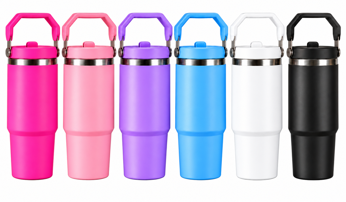 Vaso termico antiderrames con asa