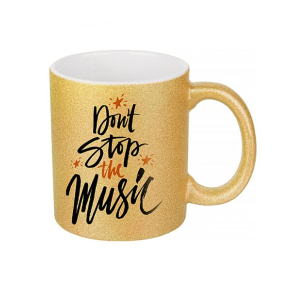 Taza Glitter Dorada Sublimable (Diseño a elección)