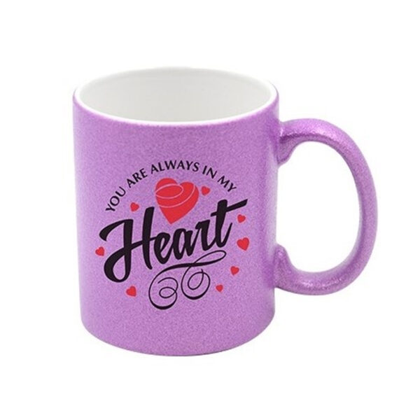Taza Glitter Violeta Sublimable (Diseño a elección)